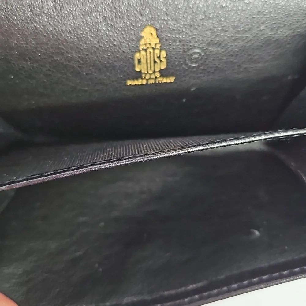 MARK CROSS 1845 BLACK LEATHER CARD CASE -MADE IN ITALY